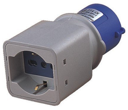 Adattatore Industriale con Spina Cee + 1 Presa Bipasso Schuko IP20 Maurer