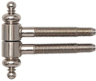 Gedotec Türband für Innentür Türscharnier Antik Möbel-Scharnier für Innen-Türen - H3120 | Renovierband mit Zierkopf | Metall vernickelt | Band Ø 16 mm | 1 Stück - Einbohrband Zimmertür aus Holz