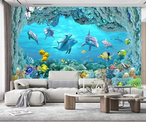 Tapete Kinderzimmer Fototapete Unterwasserwelt Kinderzimmer Delphin Tapeten Vliestapete Modern Schlafzimmer Wandtapete Bildtapete Wand Dekoration