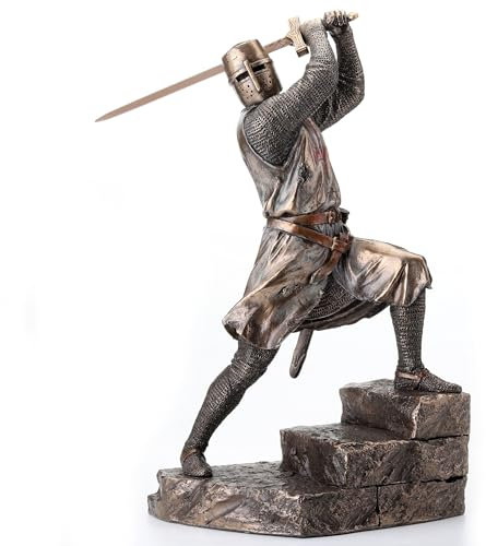Veronese Design Tempelritter schwingende Doppelhand-Schwert-Statue
