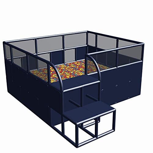 Bällebad Ballcenter Bällepool Bällchenbad Kugelbad 2,45m x 2,85m x 1,25 mit Aluverstärkung für Spielhallen, Kindergarten und andere öffentliche Einrichtungen- ohne Bälle - reines Bällebad