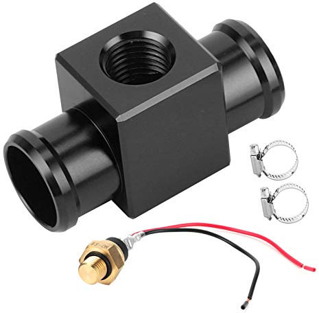 Interruttore di temperatura, termostato in lega di alluminio Interruttore temperatura acqua Radiatore Sensore temperatura ventola refrigerante Sensori temperatura per moto ATV Fuoristrada(nero)