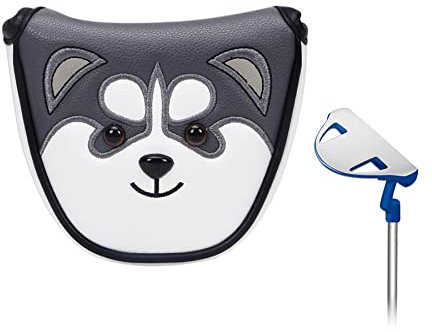 Husky Golfschlägerhauben für Fahrer und Fairway Holz Golfschläger Wasserdichter Schutz für Schlägel Putter Kunstleder Golfschläger (802-Mallet Putter)