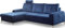 WFL GROUP Ecksofa Schlafsofa mit Bettkasten - Sofa Couch Ecksofa mit Schlaffunktion Bettfunktion L-Form mit Ottomane - Links - Dunkelblau