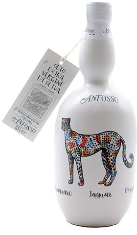 Keramikflasche Leopard mit Olivenöl Extra Vergine 500 ml