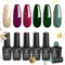 beetles Gel Polish Set 6 Colors Tipsy Jazz Vibrant Emerald Green Red Burgundy Golden Glitter Set Gel Polish Soak Off Gel Nail Art Beauty Gift Set