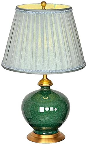 FAZRPIP Grün glasierte Keramik Tischlampe Jingdezhen Porzellan Schlafzimmer Nachttischlampe Kreative Ice Crack Vase Schlafzimmer Schreibtischlampe China Antike Tischlampe
