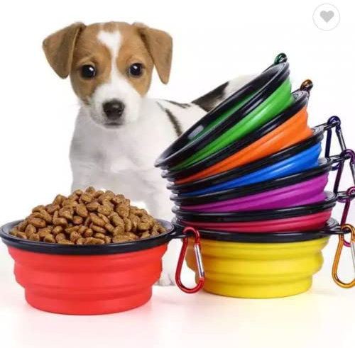 Cuenco Plegable Perro, Bebedero Portatil Mascota, Comedero para Viaje, Plato para Perros, Cuencos para Mascotas, Ligero, Fácil de Limpiar