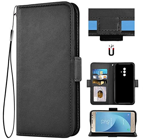 Auotu PU Leder Flip Brieftasche Handyhülle Lederhülle Cover Tasche Case Hülle Etui für Blackview BV5200 / Blackview BV5200 Pro Smartphone (Schwarz)