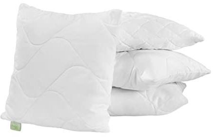 DREAMSTAR Kissenschlacht 4er Set Sofakissen und Kopfkissen mit Faserfüllung |Verschiedene Bezüge | waschbar 95 Grad | Allergiker geeignet | 100% Mikrofaser | Öko-Tex Zertifiziert | 40 x 40 cm