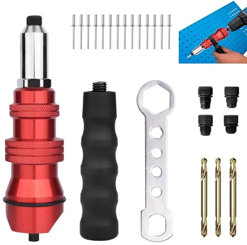 Pinza Per Rivetti, Attacco Per Rivetti Per Avvitatore O Trapano A Batteria, Adattatore Per Pinza Per Rivetti Elettrici/Strumento Per Rivetti/Kit Adattatore Per Rivetti Per Rivetti Ciechi Da 2,4-4,8mm