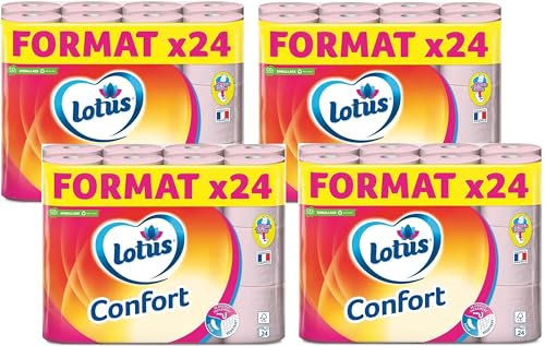 Papier Toilette Lotus Confort Rose 96 rouleaux doux et résistante - Offre Spéciale