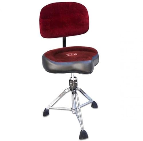 ROC-N-SOC Drumhocker Sattel-Sitz Rot mit Unterteil und Lehne