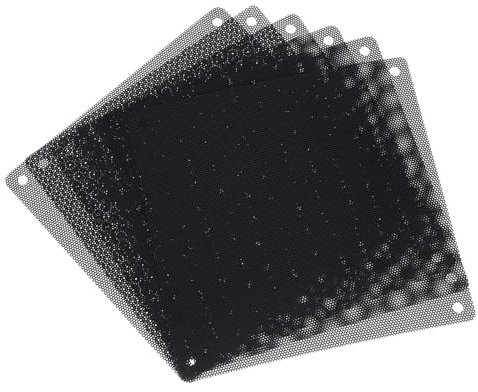 sourcing map 6PCS PC Dust Filter, 140x140mm PVC Computer Case Cooler Dustproof Mesh Cover Fan Grills for Computer Chassis Speakers, Black