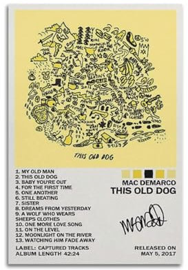 Mac DeMarco This Old DogMusic-Album-Poster, Leinwand-Kunstdruck, Pop-Musikalbum, Kunstalbum, Wohnzimmer, Zuhause, dekorative Kunst, 30 x 45 cm, ungerahmt, 34