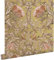 papier peint fleurs vintage de style art nouveau or et rose terracotta 0.53 x 10.05 m - ESTAhome