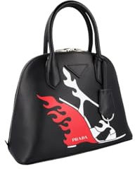 Prada Damen Schwarz Leder Schultertasche 1BA200