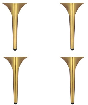 AEGCAOJH Stück Metall-Schrankbeine, verstellbare Möbelfüße, Edelstahl, gebürstetes Gold (30 cm), Ersatz-Stützbeine für Couchtisch und Nachttisch, höhenverstellbar, 1 cm