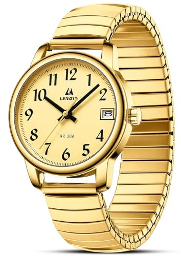 LN LENQIN Damen Uhren Damen Uhr Edelstahl Wasserdicht Uhren für Frauen Analog Quarz Armbanduhr Expansion Band