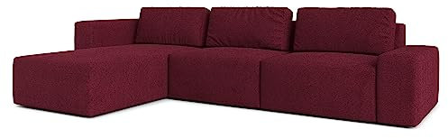 AXLIVING Couch XXL L Form Arkleton Ecksofa Groß Bordeaux 360 cm L