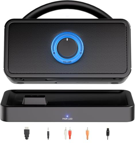 Ablefector Wireless TV Speaker for Hard of Hearing, Portable TV Sound Amplifier with Voice Clarifying Audio, TV Speakers for Seniors, AUX/Optical/HDMI Input, 20-Hour Playback