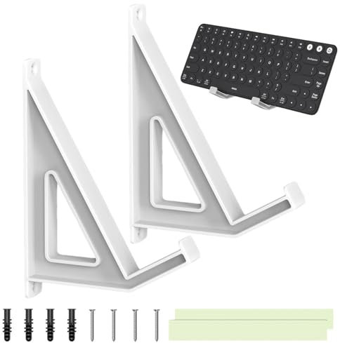 Baoqifong Keyboard Wall Holder | Laptop Wall Mount Hanger Display Shelf,Adjustable Computer Electronics Stand Bracket for Art Books Routers Paintings Pictures Home Office Decor