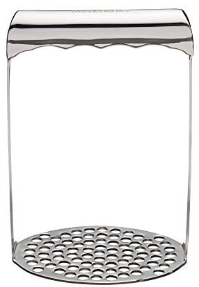 KitchenCraft Short-Handled Round Potato Masher, 7 x 11 x 16 cm (3 x 4.5 x 6.5), Silber