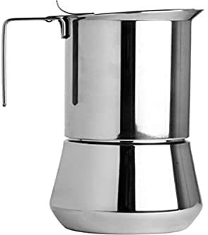 ILSA Espressokocher Turbo Express, Edelstahl 18/10, Tasse 1, Fassungsvermögen 10 cl, Silber/Schwarz