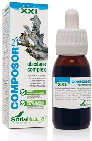 Soria Natural Composor 21 Obestane Complex – Hinojo, Fucus, Alcachofera, Té Verde, Frángula, Minerales y Vitamina B6 – Ayuda a Controlar Tu Peso - Ayuda en las dietas de Control de Peso - 50ml