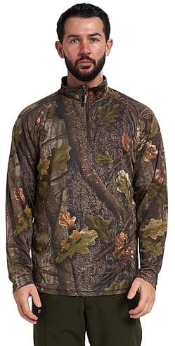 JACK PYKE Quick Wick Armour Long Sleeve Top - Quick-Dry, Lightweight, Breathable Wicking Mesh Fabric T-Shirt for Hiking, Training & Outdoor Activities - English Oak, Size S-3XL