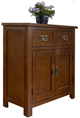 Aurotrice OAK Small Sideboard 75cm 2 Doors 2 Drawer Drawer Chest Mini Dining Sideboard Storage
