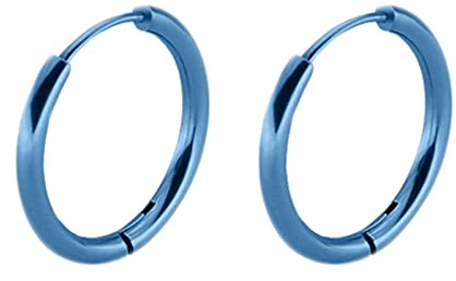 Lieson Titan Ohrringe Set, Herren Damen Ohrringe Creolen Silber/Schwarz/Gold Ohrringe Kreis 8/10/12/14MM