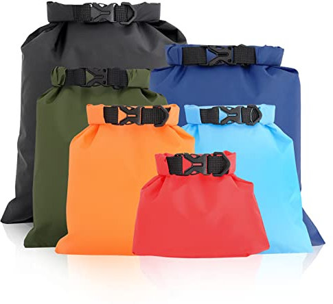 SUNLYTOUR Sacs étanches de qualité supérieure, Ensemble de 6 Sacs de canoë étanches légers pour Rafting, randonnée, Camping, Voyage