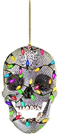 Weihnachtsdeko Christbaumschmuck Windspiel Metall Auto Rückansicht für Weihnachten Handwerk Anhänger DIY Totenkopf Sammlung Dekoration & Aufhänger (E, One Size)