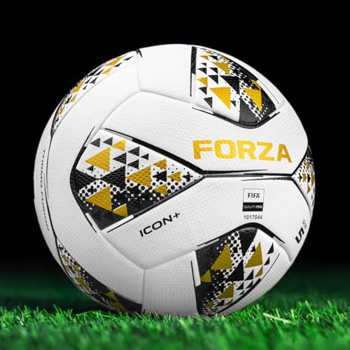 FORZA Icon+ Ballon de Foot de Match Officiel - Performance Optimale | Convient aux Clubs de Niveau Professionnel | Construction Inégalée (Pack de 1, Taille 5)