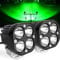 SUFEMOTEC Grüne geführte Pods-Licht-Bar, 3 Zoll 40W Quadrat 12V 24V wasserdichte Boot Jagd Angellichter, Motorrad Pickup ATV LKW fahren Nebel Arbeit Hilfsspot Lichter (Satz von 2)