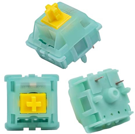 Gateron Jade Series Jade Yellow Pro V3 Linear Keyboard Switch,5-Pin 55gf Pre-lubed Gaming Keyboard Switch Compatible with All MX Mechanical Keyboard(36PCS,Jade Yellow)