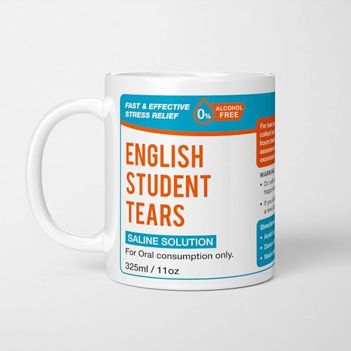 English Student Tears Mug, Funny Teacher Gift, School Leaver Cup