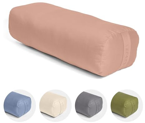 Vedara® Yoga Bolster AKAMA – Yogakissen mit Kapokfüllung für Yin Yoga – Rechteckig – Waschbarer Bezug aus 100% robuster Baumwolle – Großes Yogakissen für Restorative Yoga (Rosa, Groß)