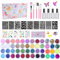 Kit Tatouage Paillettes pour Enfants, LCDGTJ 48 Couleurs, 209 Pochoir, 4 Colle, 5 Pinceaux, Tatouage Éphémère Imperméable, idéal Cadeau pour Maquillage Cosplay, Carnavals, Fêtes et Anniversaires