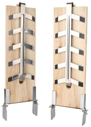 RILOOP Flammlachsbrett 2er Set Flammlachshalter mit sehr stabilen Halterungen Edelstahl