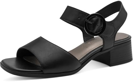 Jana Damen Sandalen mit Blockabsatz mit Klettverschluss Leder
