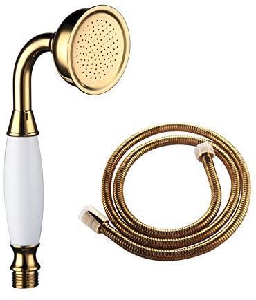 Skybath Shower Head Traditional Victorian Style Golden Handheld Shower Sprayer and 59 Inch Hose
