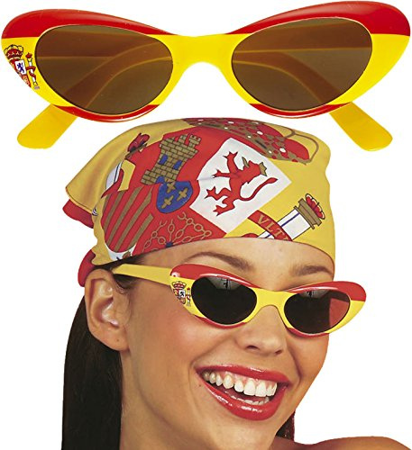 * SPANIEN SONNENBRILLE * für WM 2018, Länderparty oder Mottoparty | FEMALE | Fussball Geburtstag Deko Fan Brille Spain
