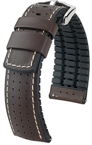 HIRSCH Herren Performance Uhrenarmband Modell Tiger 22 mm Braun