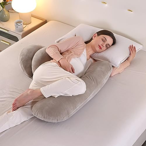 SHANNA Schwangerschaftskissen Seitenschläferkissen Pregnancy Pillow | Kissen zum Schlafen Ganzkörperkissen für Schwangere zur Unterstützung von Rücken, Hüften und Beinen mit Waschbarem Bezug