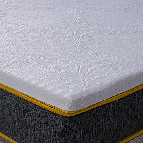 Comfy Line - Topper für Matratze boxspringbett in Memory Foam Gel 6 cm Verarbeitung in 7 Zonen - atmungsaktives Futter mit Ecken (85X200)