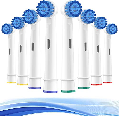 THISONG Empfindliche Ersatzbürstenköpfe für Oral B Braun Elektrische Zahnbürsten, weiche Borsten Bieten eine Komfortable und Sanfte Putzerfahrung für Empfindliches Zahnfleisch, Packung mit 8 Stück