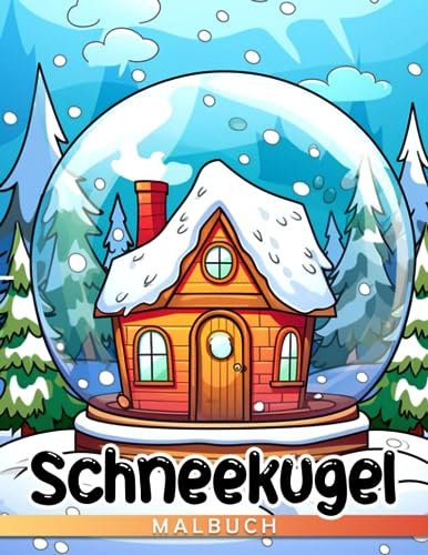 Schneekugel-Malbuch: Frohe Weihnachten Farb-Illustration | Ornamente Sterne Bäume | Entspannung und Stressabbau