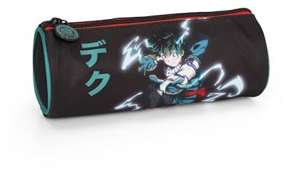 Franco Cosimo Panini My Hero Academia - Rundes Federmäppchen, einzelnes Fach mit Reißverschluss, geräumig, ideal zum Organisieren von Stiften, Bleistiften, Filzstiften und kleinen Accessoires, 22 x 8